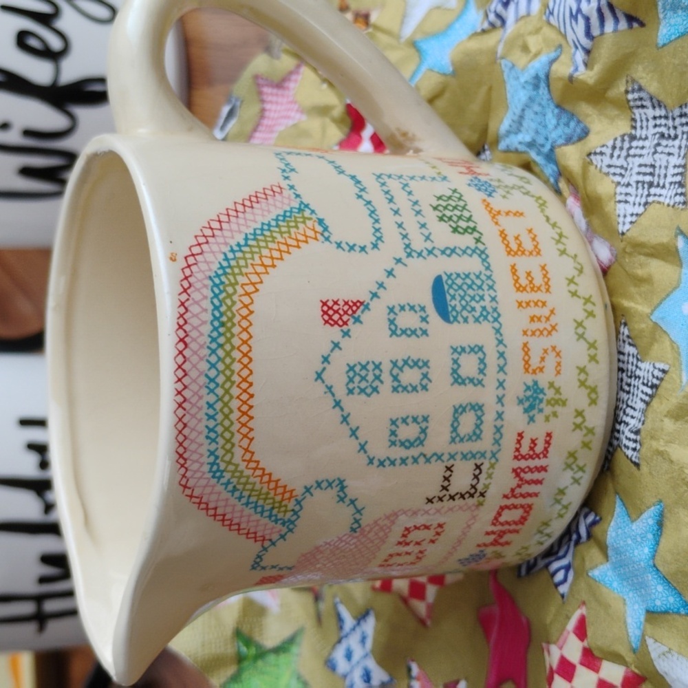 🏡  HOME SWEET HOME  1982 Enesco Needlepoint CREAMER VNVC